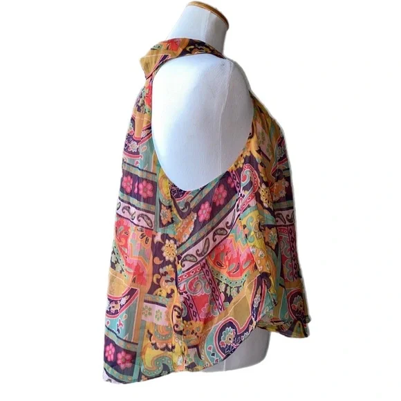 Free People Colorful Paisley Halter Blouse - Picture 6 of 11